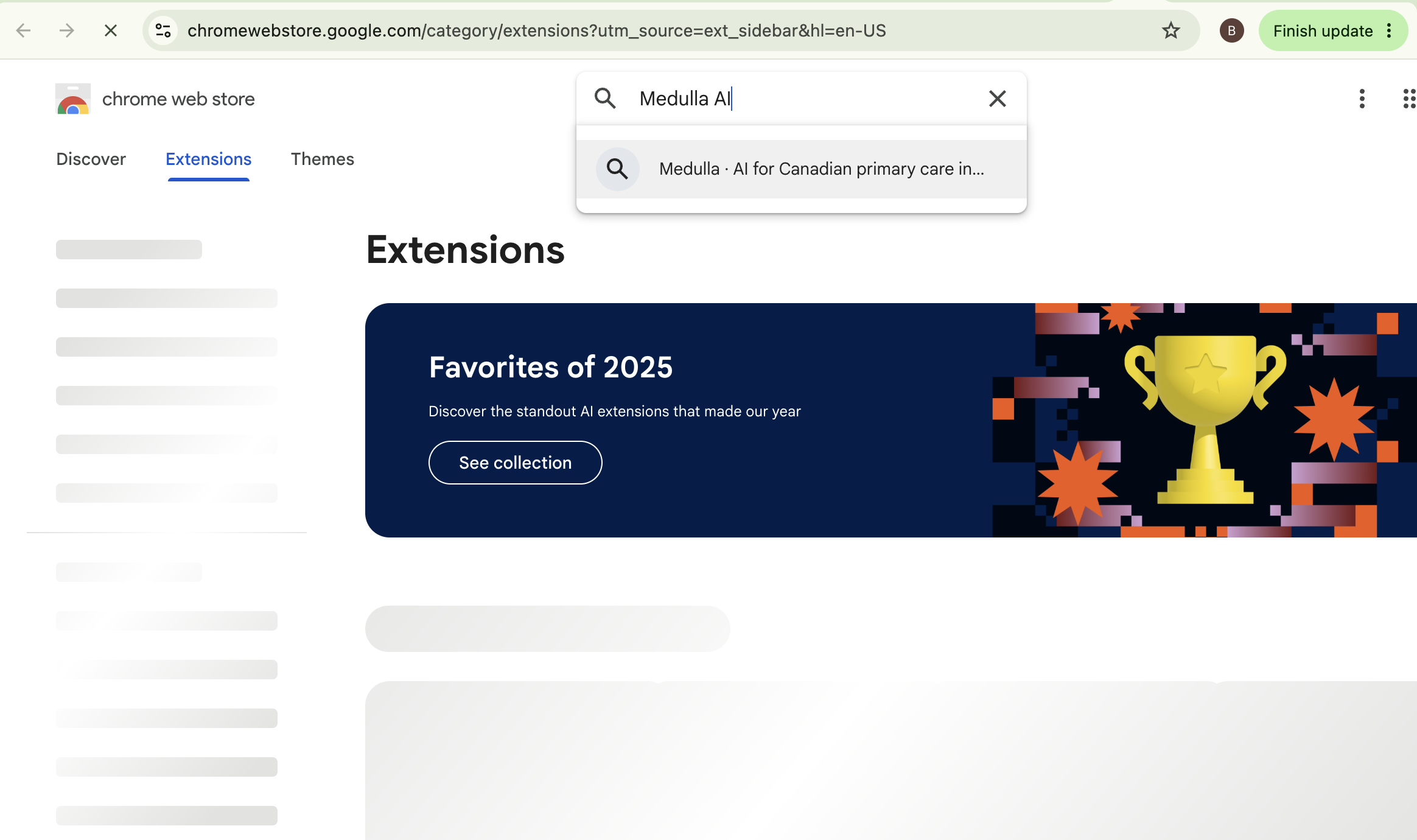 Searching for Medulla AI in the Chrome Web Store